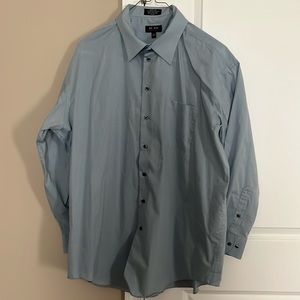 Men’s Access Long Sleeve Button Down Wrinkle Free 18 34/35 Light Blue w/ Pkt